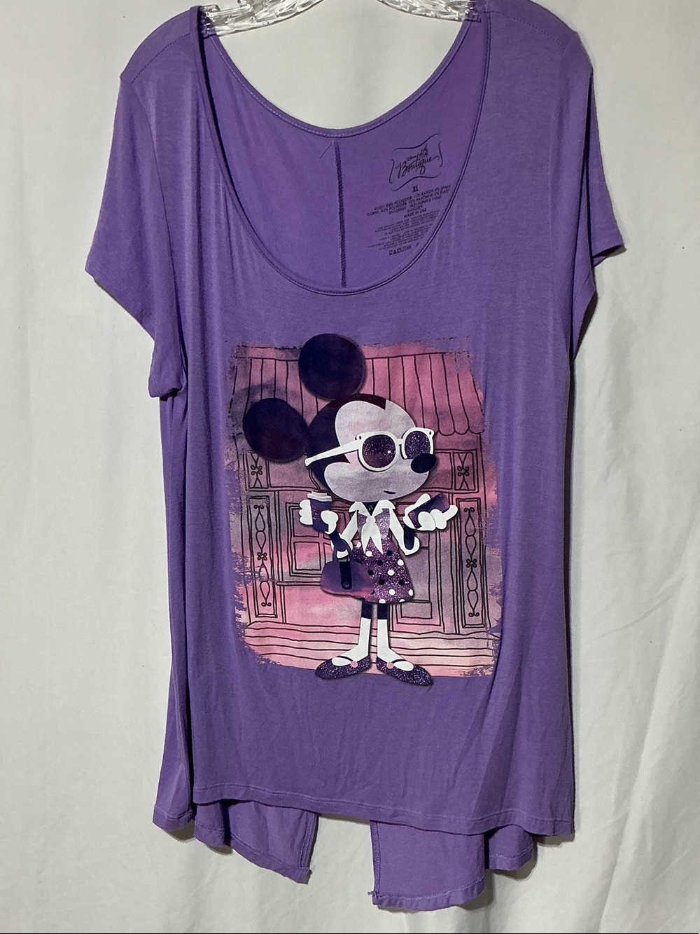 Disney Purple Minnie Mouse Graphic Short Sleeve Tee Sz XL
